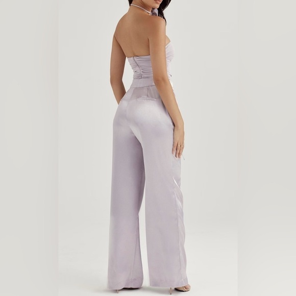 NWOT house of CB ALIVIA O GREY SATIN TROUSERS - Picture 16 of 16